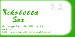 nikoletta sax business card